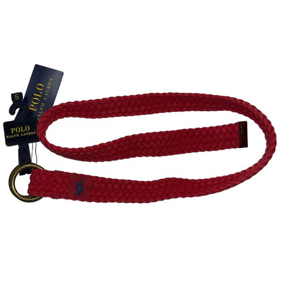 Polo Ralph Lauren Men's Braided Cotton Belt Chili Pepper Red small $59 - Picture 2 of 5